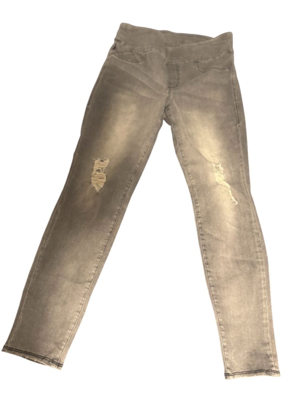 Rock & Republic Grey Denim RX Fever Pull On Jeans with Distressing